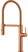 Franke Pescara J Semi-Pro Einhebelmischer, Hochdruck Festauslauf, Edelstahl massiv, PVD Copper, 115.0741.724