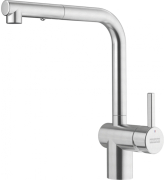 Franke Atlas Neo Zugauslauf Einhebelmischer, Auszugsbrause Hochdruck, Edelstahl, 115.0741.710