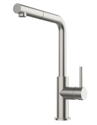 Systemceram KeraDomo SKIVA, Einhebelmischer mit Zugauslauf, Hochdruck, 10041, Edelstahl massiv