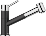 Blanco Kano-S Vario Armatur Silgranit-Look zweifarbig, Hochdruck Zugauslauf Schlauchbrause, anthrazit/chrom, 527962