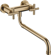 Dornbracht Tara Wand-Br�ckenarmatur mit herausziehbarem Auslauf, Hochdruck, Dark Brass geb�rstet (PVD), 31151892-39